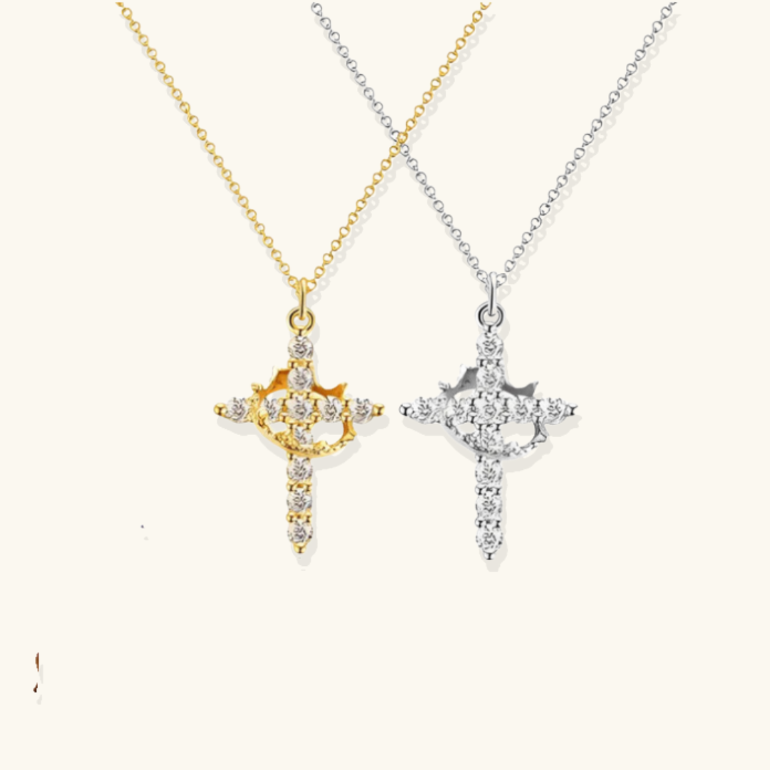 Romy Crown and Cross Necklace