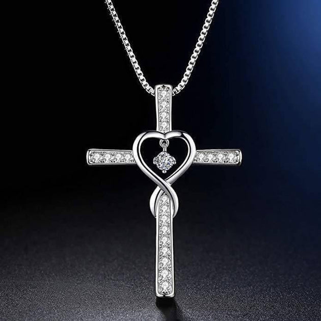 Blessed Zirconia Heart Cross Necklace – Vivori Jewels