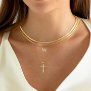 Gold Cross Initial Set