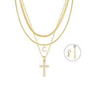 Gold Cross Initial Set