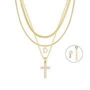 Gold Cross Initial Set