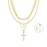 Gold Cross Initial Set