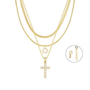 Gold Cross Initial Set
