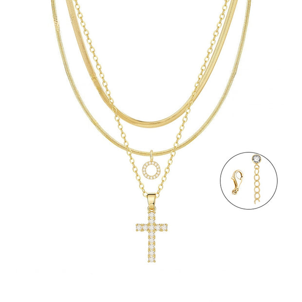 Gold Cross Initial Set