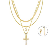 Gold Cross Initial Set