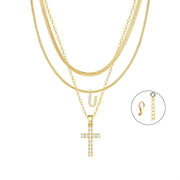 Gold Cross Initial Set