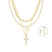 Gold Cross Initial Set