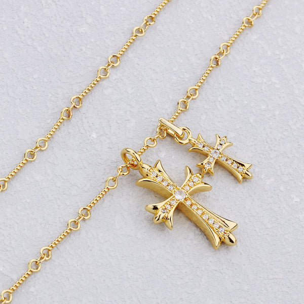 Vivori Double Cross Necklace