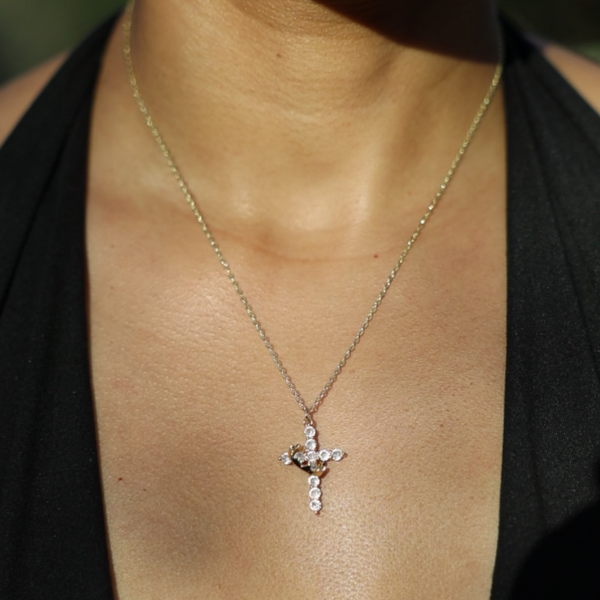 Romy Crown and Cross Necklace