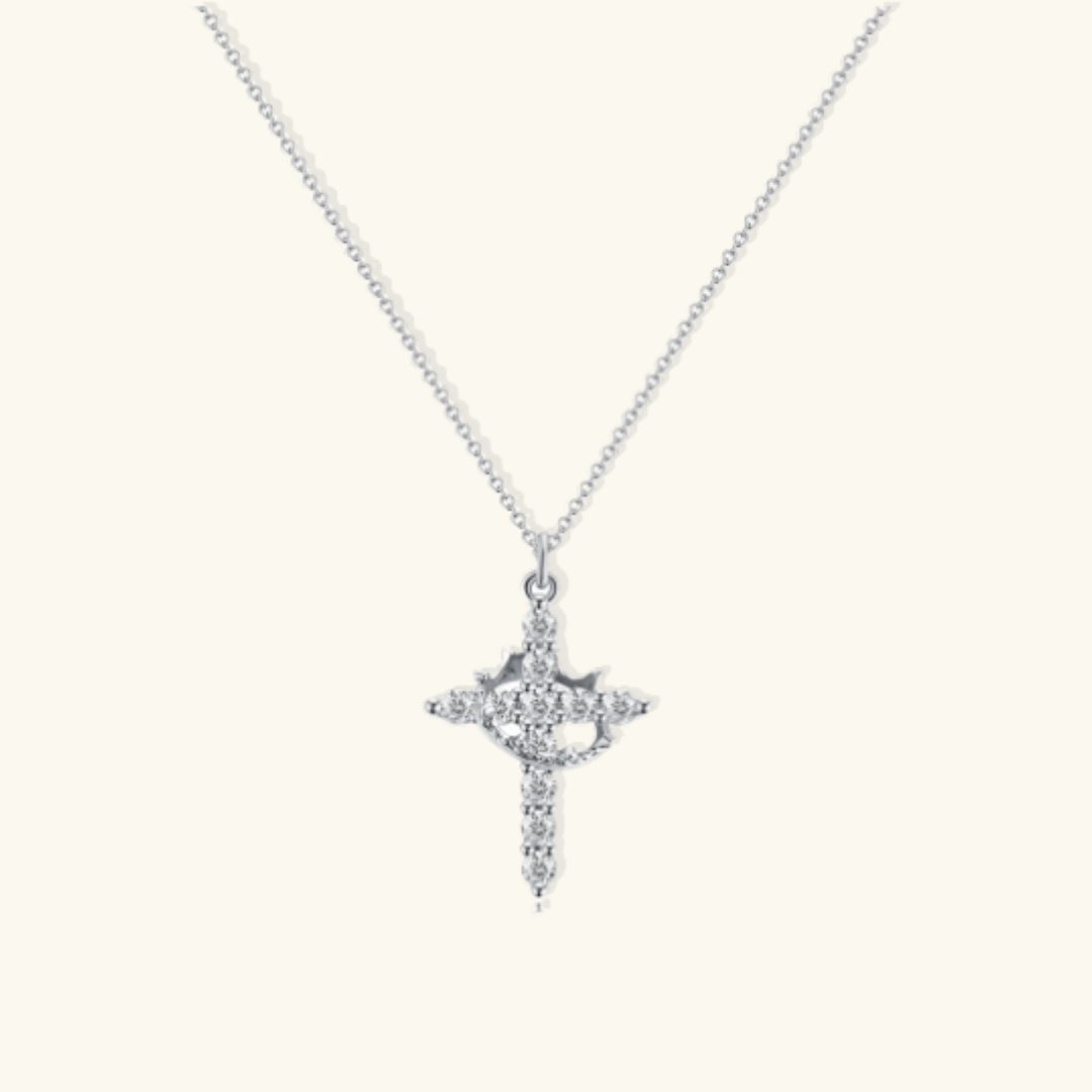 Romy Crown and Cross Necklace