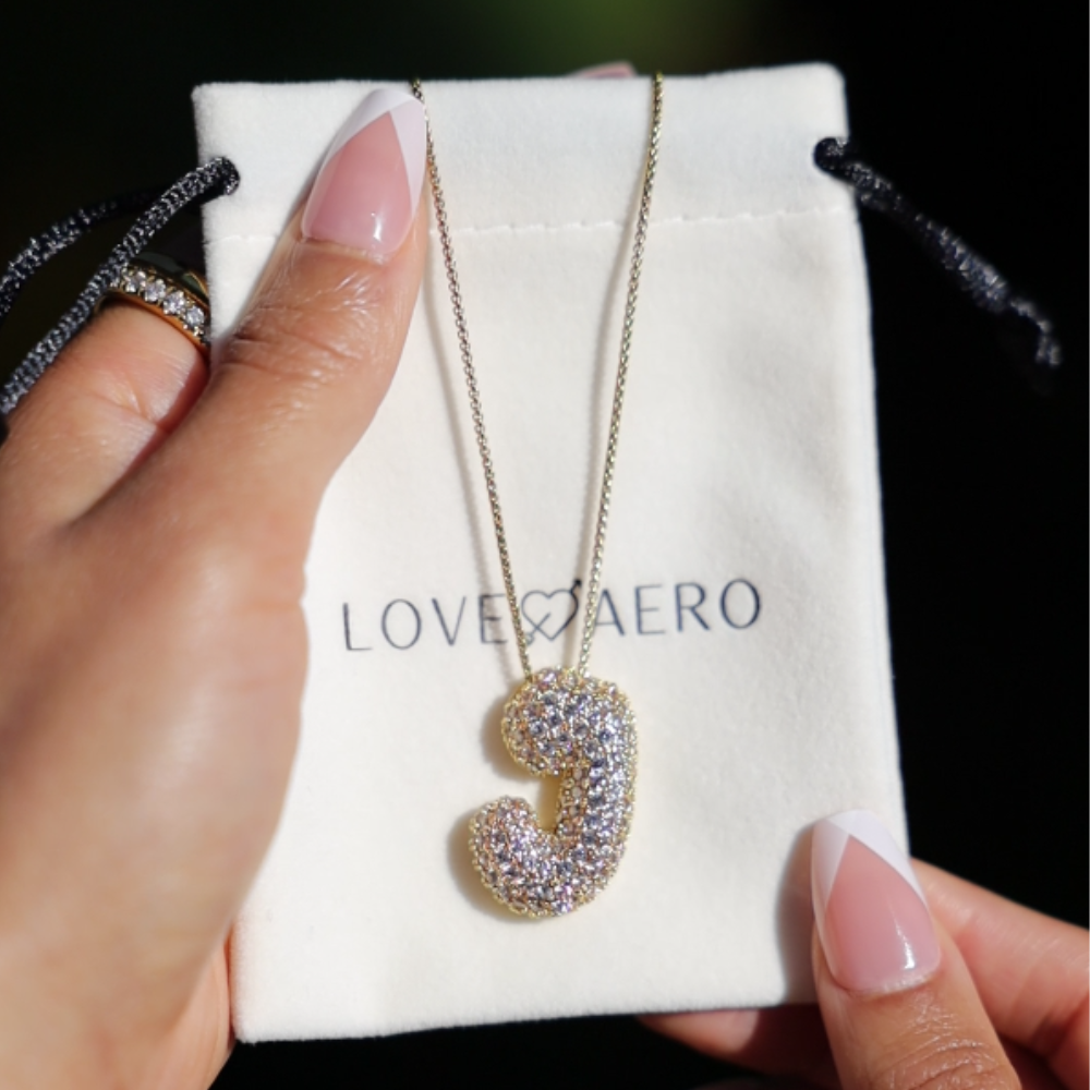 Diamond Initial Bubble Necklace