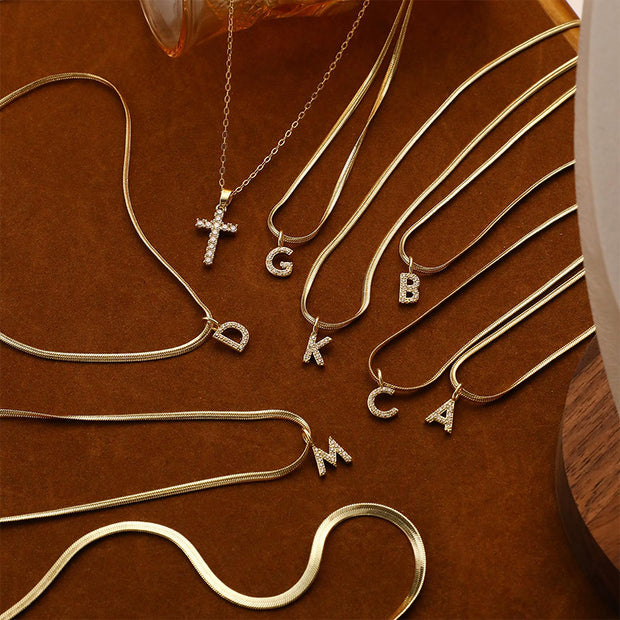 Gold Cross Initial Set