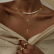 Gold Cross Initial Set