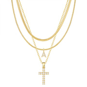 Gold Cross Initial Set