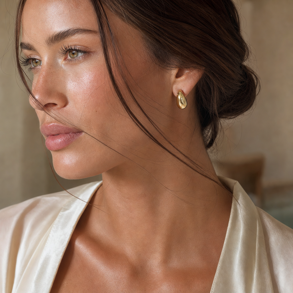 Chunky Teardrop Studs in gold