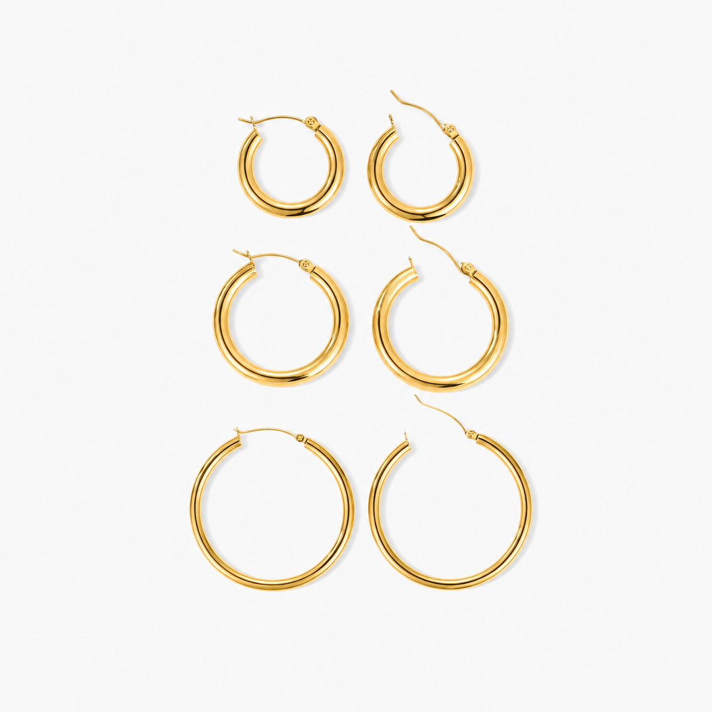 Classic Hoop Earrings Set