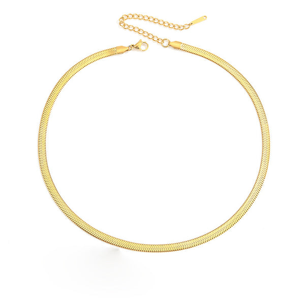 Herringbone Chain Necklace in gold