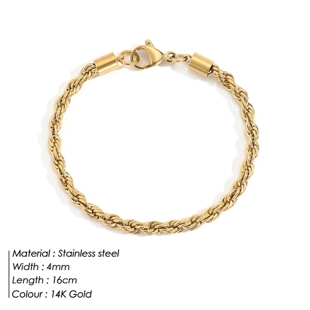 Twist Chain Bracelet in gold