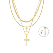 Gold Cross Initial Set