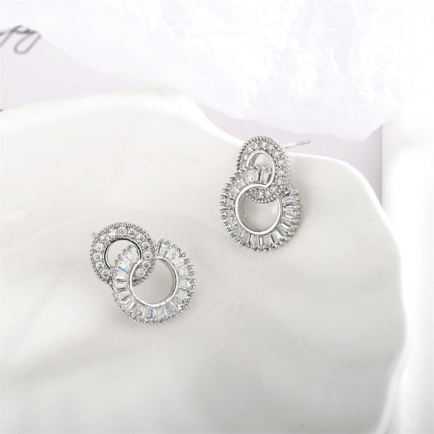 thumbnail image 2 of Turtleland 925 Sterling Silver Big Circle Hook Earrings With 3 Charms – Elegant Fashion Jewelry 2 of 3