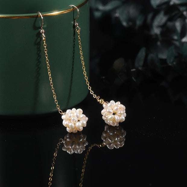 Serene Pearl Cluster Earrings