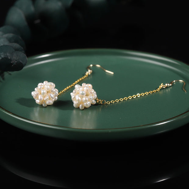 Serene Pearl Cluster Earrings