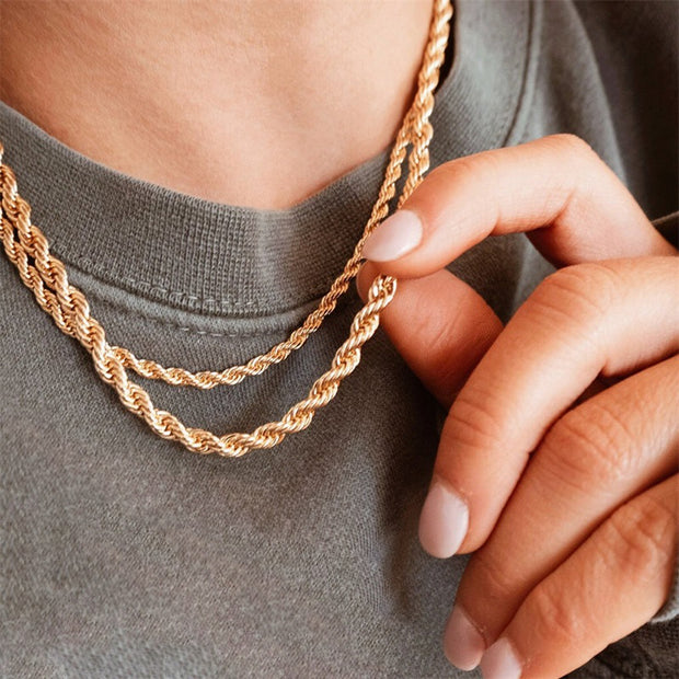 Gold Snake Chain Twist Necklace – Pineal Vision Jewelry