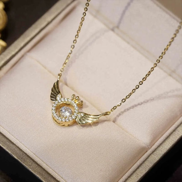 Zirconia Crystal Angel Wing Necklace