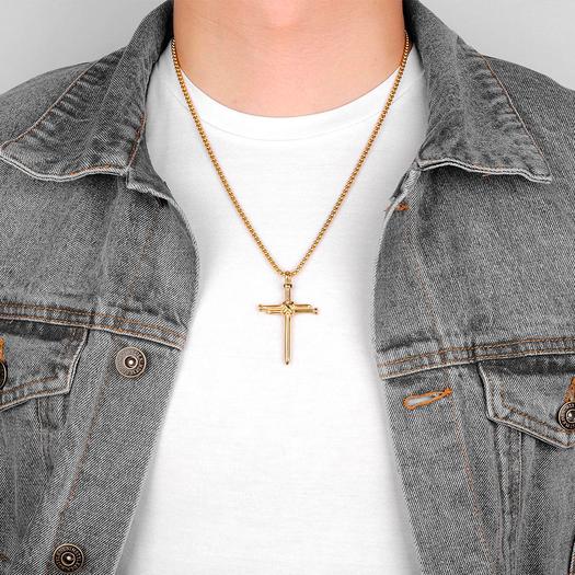 Stainless Steel Nail Cross Necklace