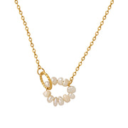 Solara Pearl Wreath Gold Necklace