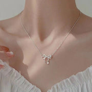 Angelique Delicate Bow Zirconia Necklace