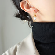 Veers Geometric Pearl Earrings