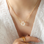Solara Pearl Wreath Gold Necklace