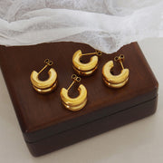 Amarite Double Loop Gold Earrings