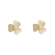 Zania Petal Pearl Earrings