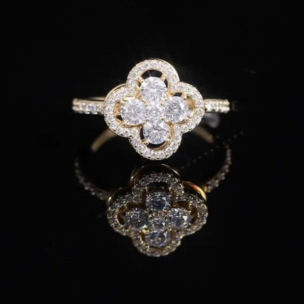seraph rotating zirconia clover ring – Vivori Jewels