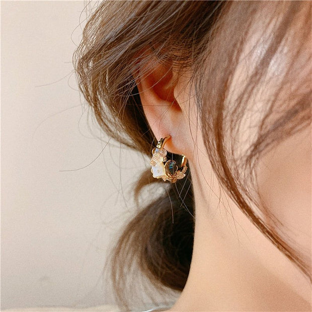 Gold Plated Vintage Bloom Earrings