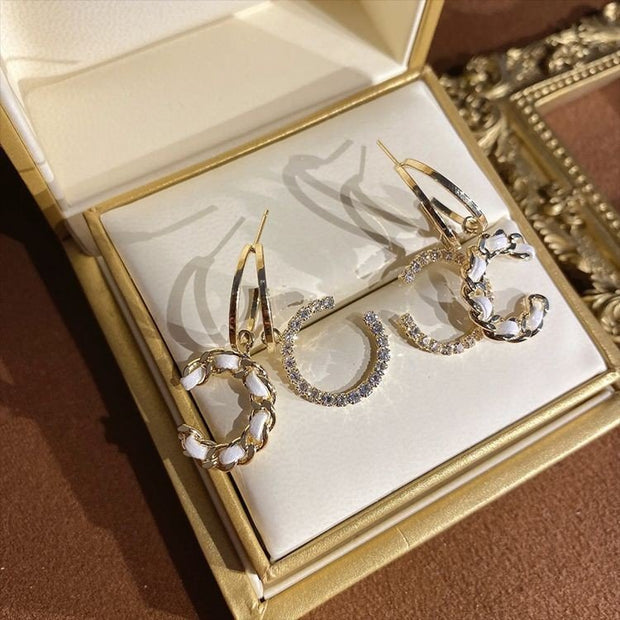 Letter "C" Gold Plated Earrings