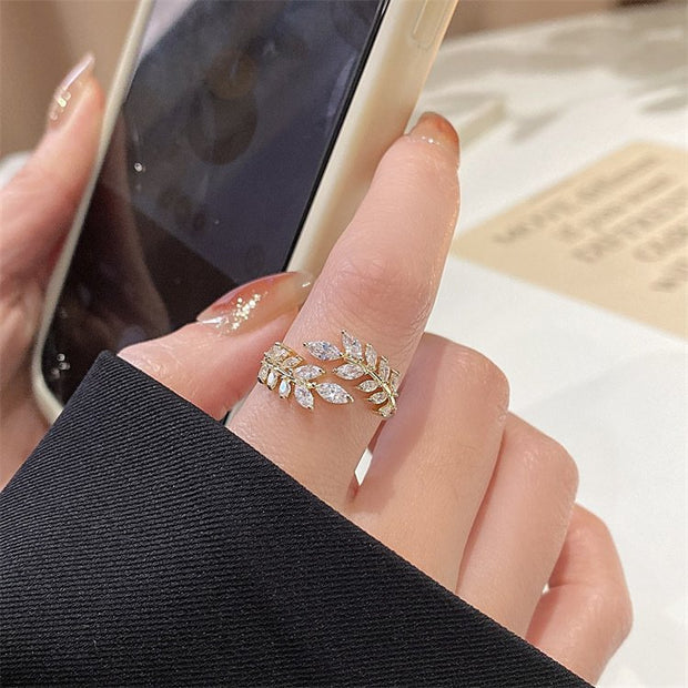 Gold Plated Zirconia Wreath Ring
